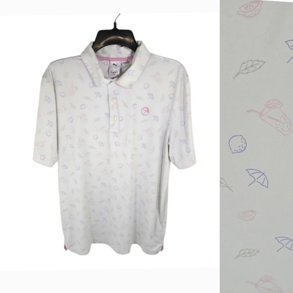 {PUMA} Men's Arnold Palmer Cloudspun Contender Polo Shirt - Size Medium - Picture 1 of 17